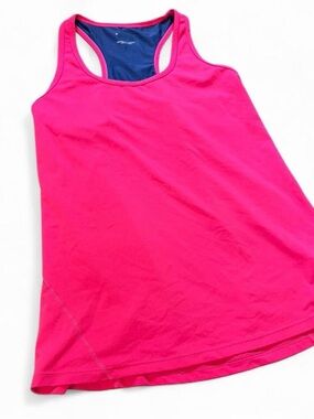 Fabletics Hot Pink Racerback Tank Top with Navy Lining